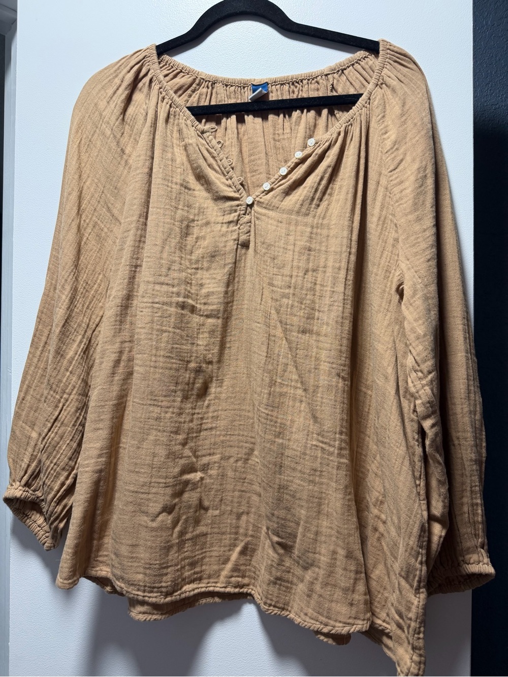 Old Navy Camel Tan Peasant Tunic Top